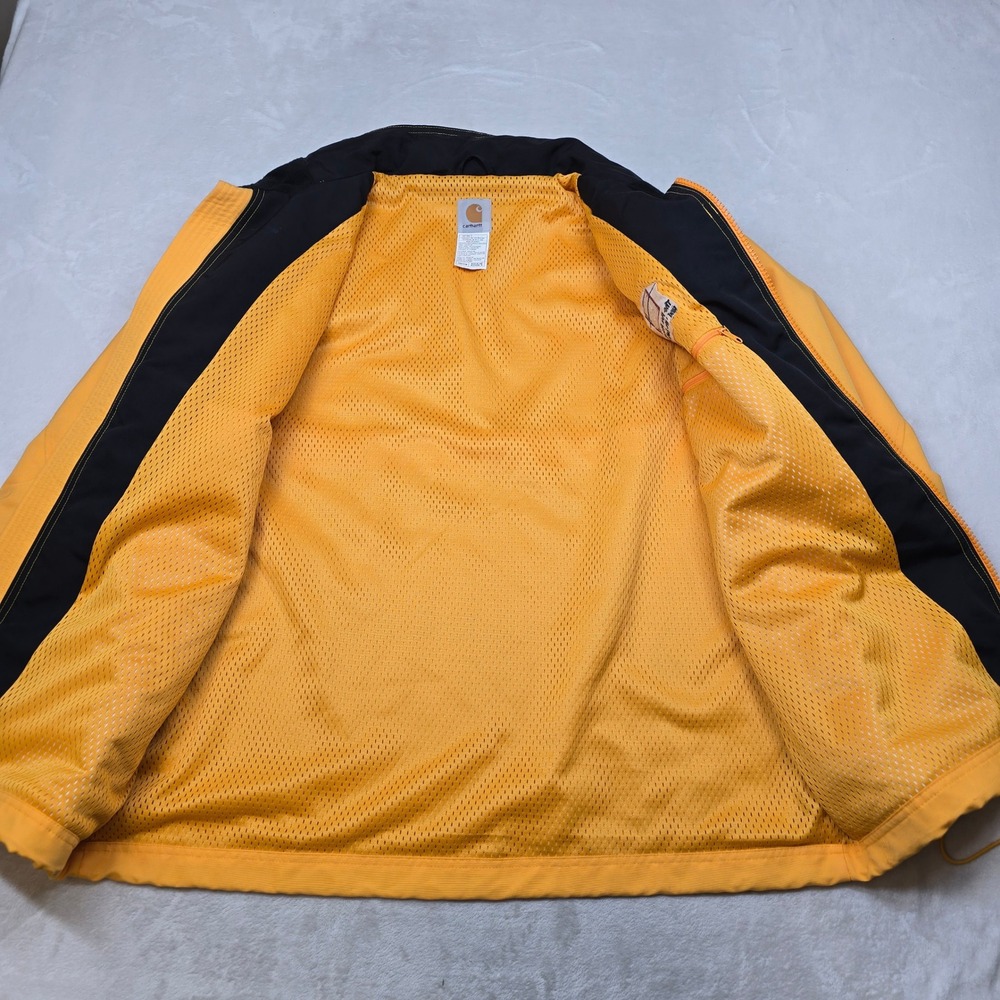 Carhartt Workshield Jacket Mens Medium Yellow Vented J104 Co. Logo Workwear - Picture 7 of 13